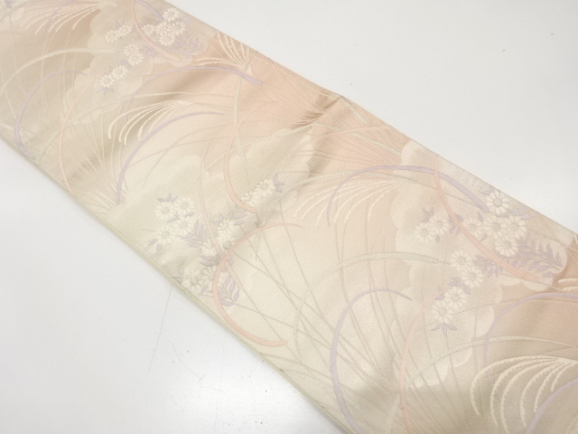 JAPANESE KIMONO / ANTIQUE FUKURO OBI / SILK / WOVEN PLANTS